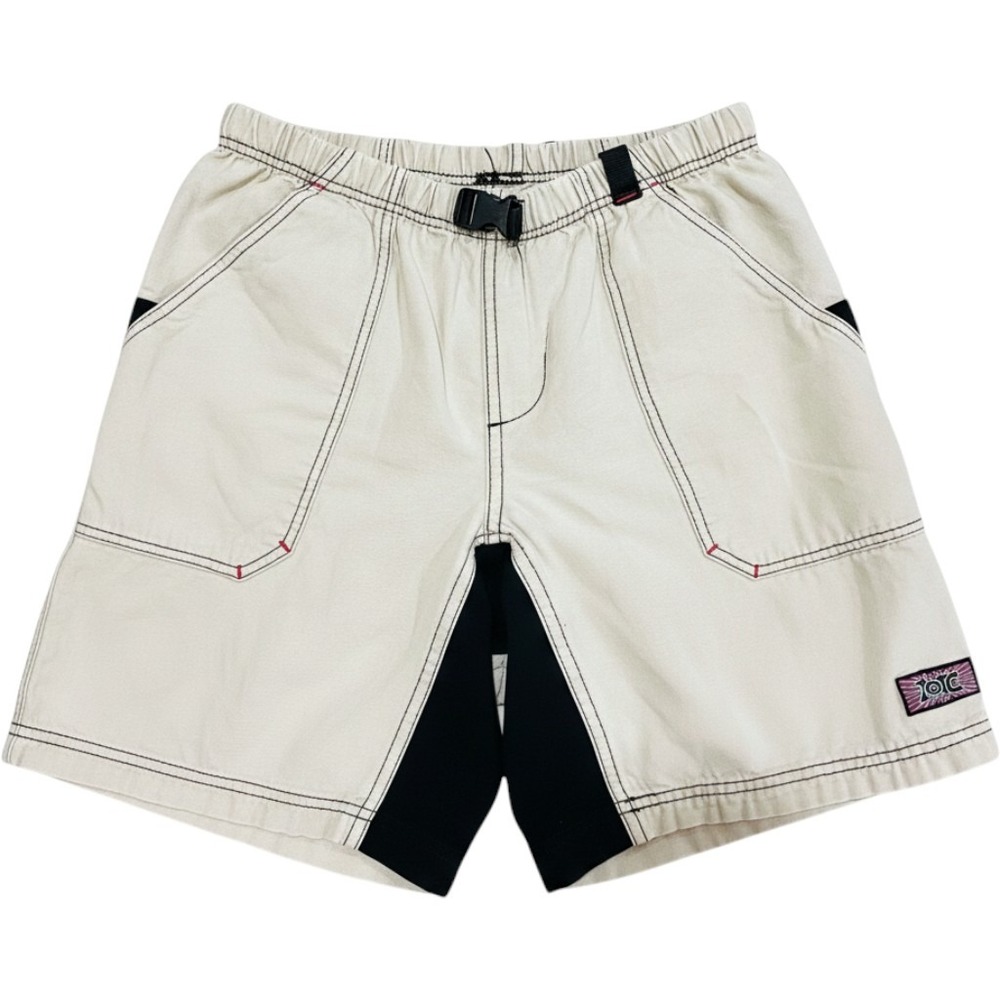 Vintage Zoic Mountain Biking Shorts Tan Black Buckle Belt Mens Large Made in USA